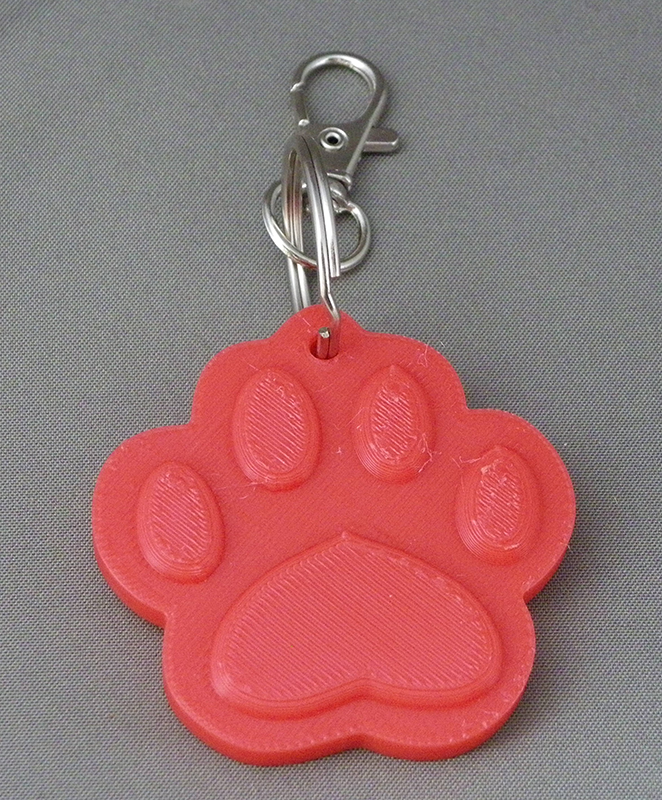 (image for) 3D Prints - Dierenpoot Sleutelhanger 2 - Rood (Red)