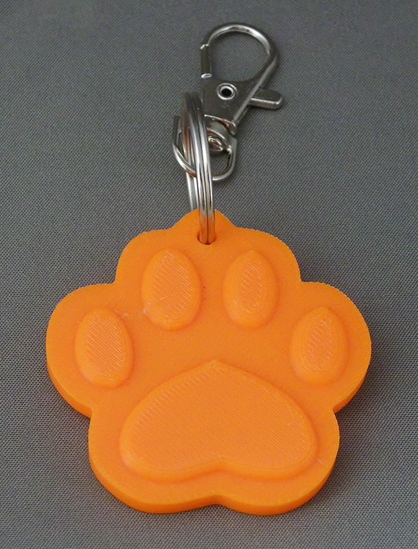 (image for) 3D Prints - Dierenpoot Sleutelhanger 2 - Zonnig Oranje (Sunny Orange)