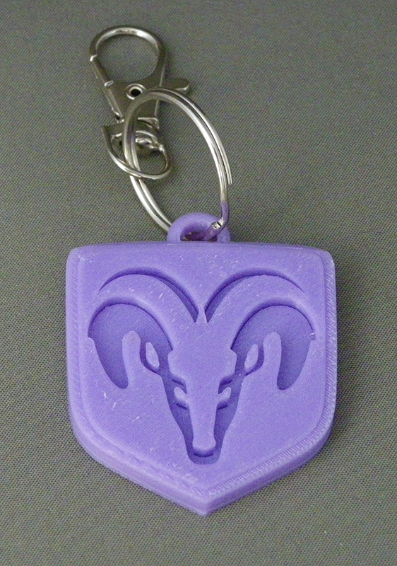 (image for) 3D Prints - Dodge Ram Sleutelhanger 1 - Paars (Purple)