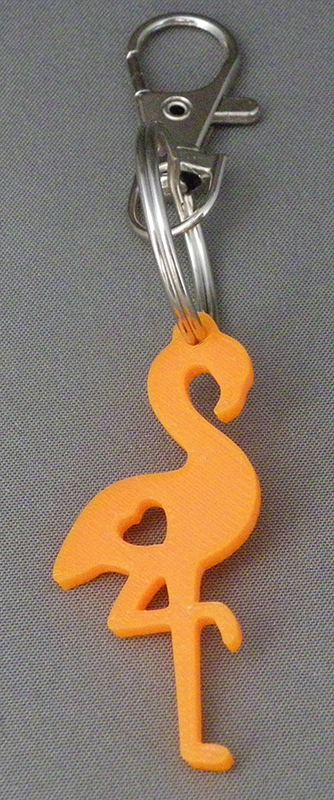 (image for) 3D Prints - Flamingo Sleutelhanger 1 - Zonnig Oranje (Sunny Orange)