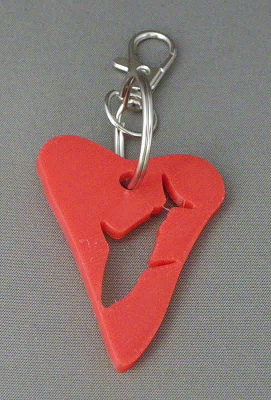 (image for) 3D Prints - Haai Sleutelhanger 3 - Rood (Red)