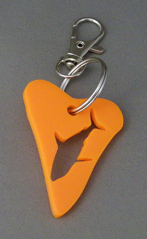 (image for) 3D Prints - Haai Sleutelhanger 3 - Zonnig Oranje (Sunny orange)