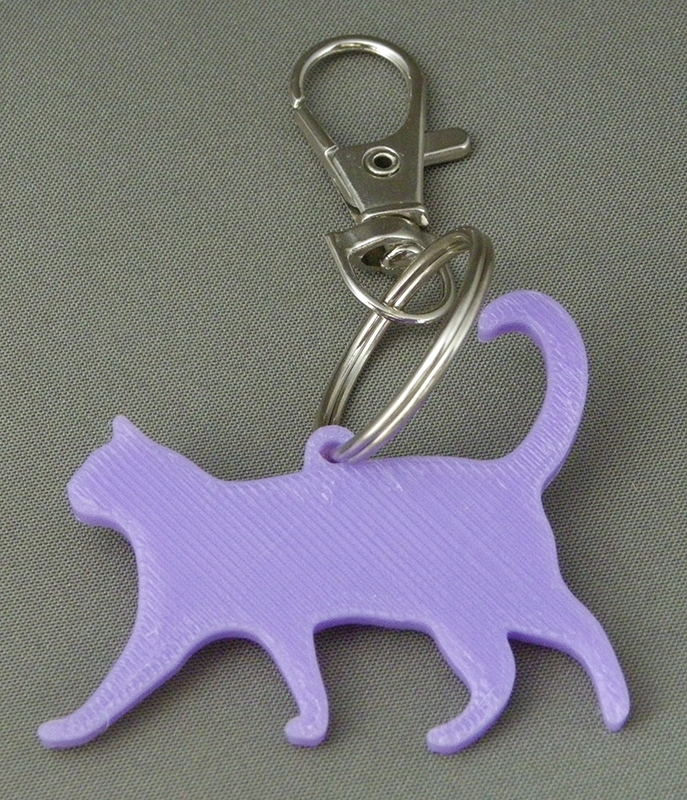 (image for) 3D Prints - Kat Sleutelhanger 1 - Paars (Purple)