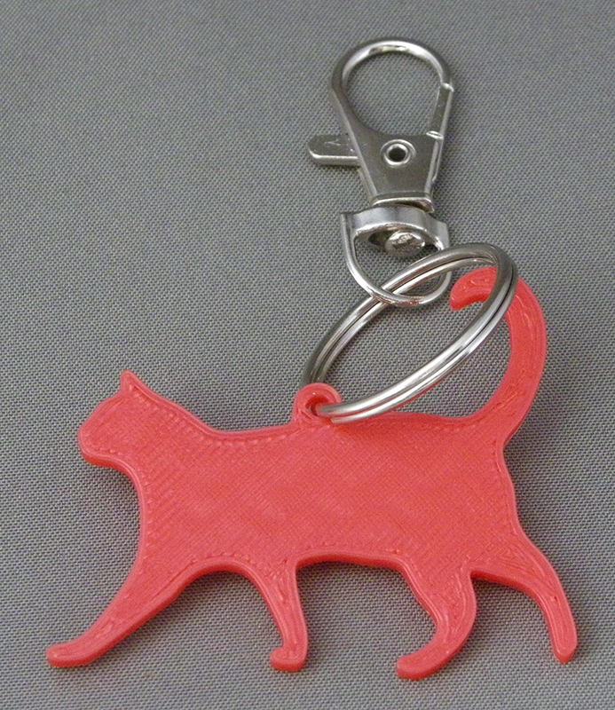 (image for) 3D Prints - Kat Sleutelhanger 1 - Rood (Red)