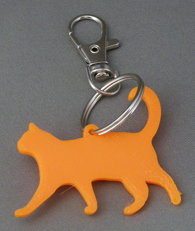 (image for) 3D Prints - Kat Sleutelhanger 1 - Zonnig Oranje (Sunny Orange)