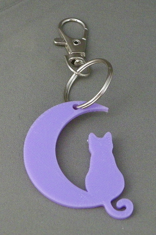 (image for) 3D Prints - Kat Sleutelhanger 2 - Paars (Purple)
