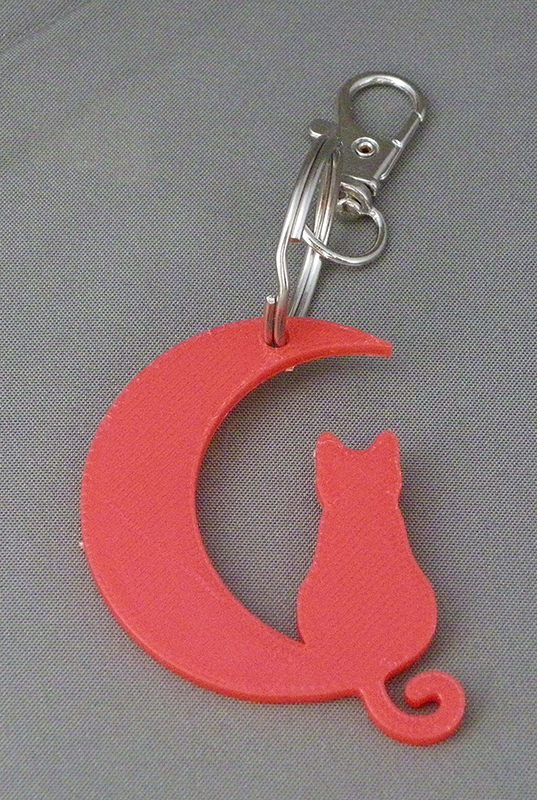 (image for) 3D Prints - Kat Sleutelhanger 2 - Rood (Red)
