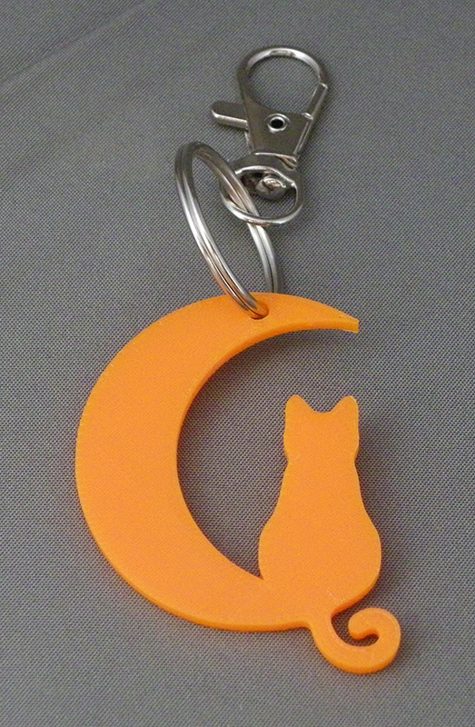 (image for) 3D Prints - Kat Sleutelhanger 2 - Zonnig Oranje (Sunny Orange)
