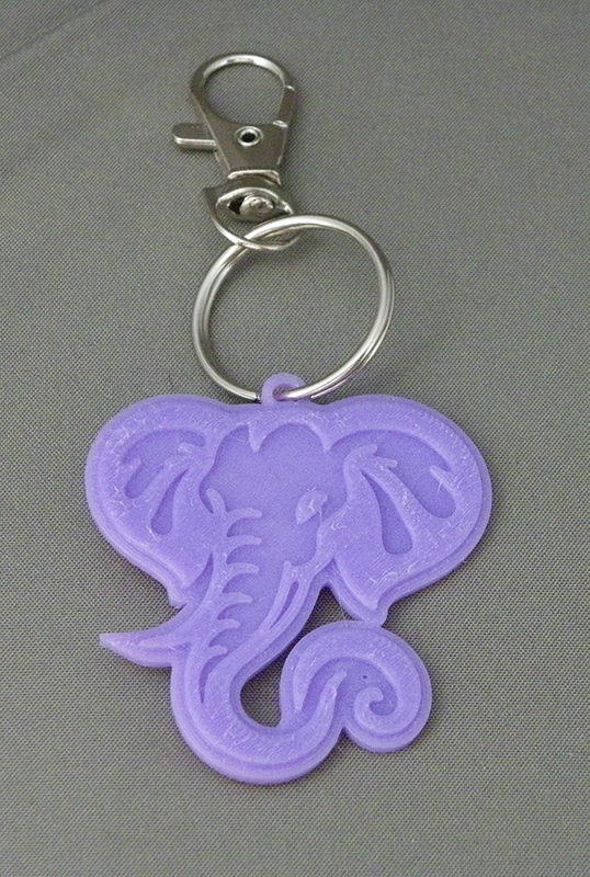(image for) 3D Prints - Olifant Sleutelhanger 1 - Paars (Purple)