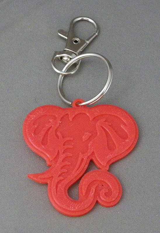 (image for) 3D Prints - Olifant Sleutelhanger 1 - Rood (Red)