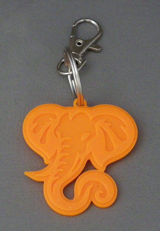 (image for) 3D Prints - Olifant Sleutelhanger 1 - Zonnig Oranje (Sunny Orange)