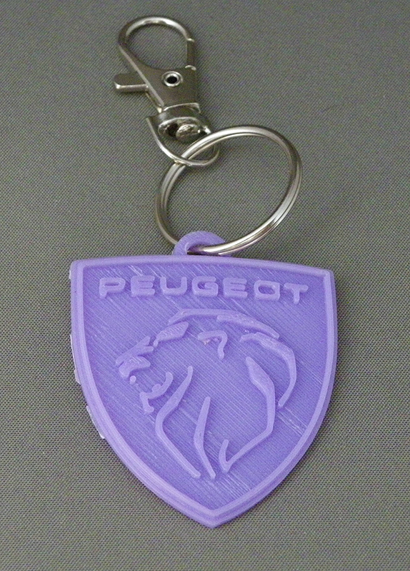 (image for) 3D Prints - Peugeot Sleutelhanger 1 - Paars (Purple)