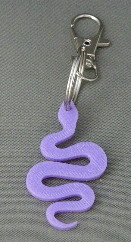 (image for) 3D Prints - Slang Sleutelhanger 1 - Paars (Purple)