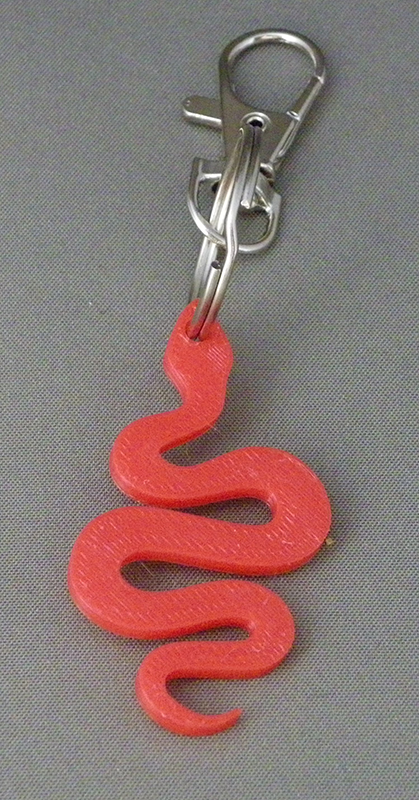 (image for) 3D Prints - Slang Sleutelhanger 1 - Rood (Red)
