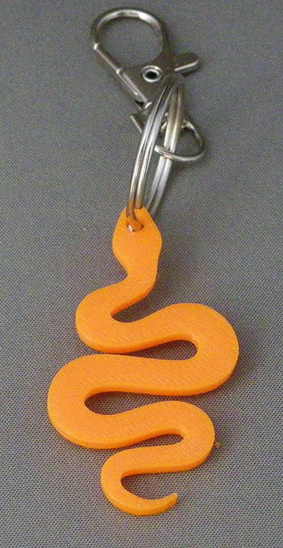 (image for) 3D Prints - Slang Sleutelhanger 1 - Zonnig Oranje (Sunny Orange)