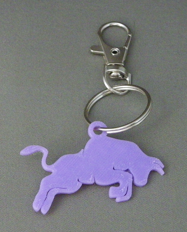 (image for) 3D Prints - Stier Sleutelhanger 1 - Paars (Purple)