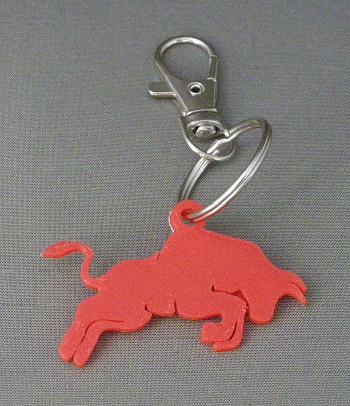(image for) 3D Prints - Stier Sleutelhanger 1 - Rood (Red)