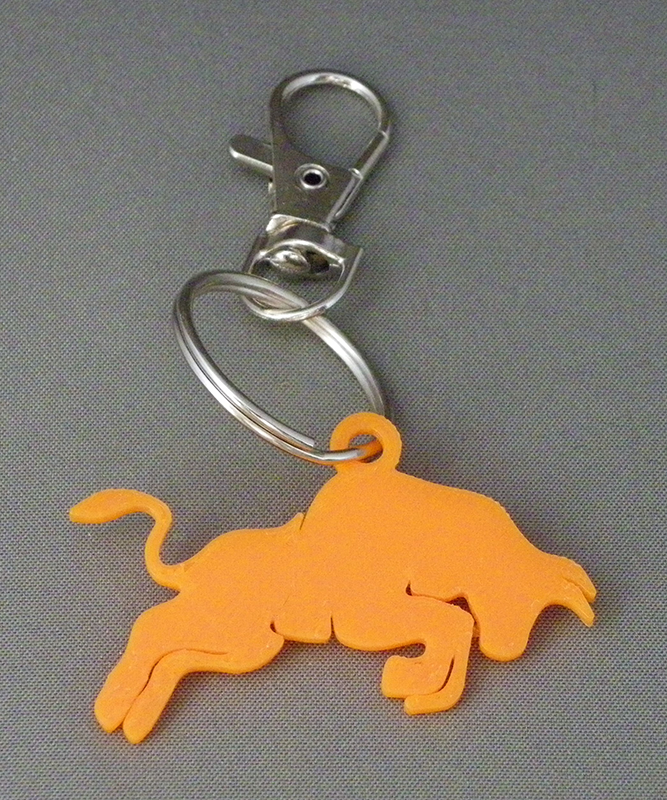 (image for) 3D Prints - Stier Sleutelhanger 1 - Zonnig Oranje (Sunny Orange)