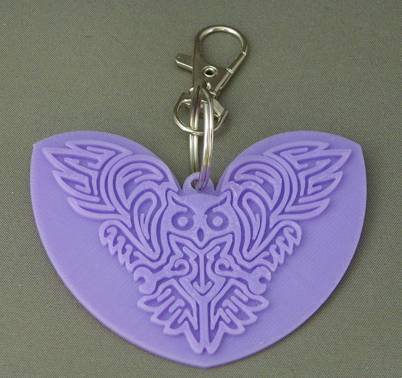 (image for) 3D Prints - Uil Sleutelhanger 1 - Paars (Purple)