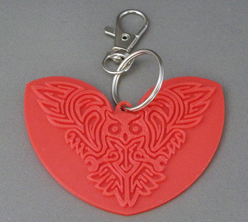 (image for) 3D Prints - Uil Sleutelhanger 1 - Rood (Red)