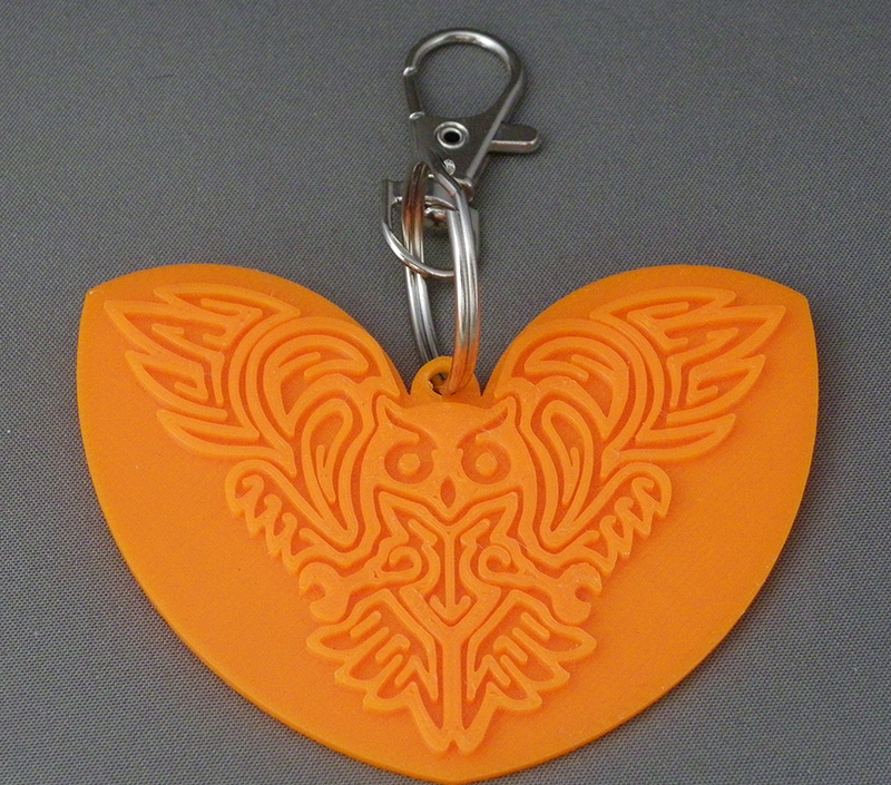 (image for) 3D Prints - Uil Sleutelhanger 1 - Zonnig Oranje (Sunny Orange)