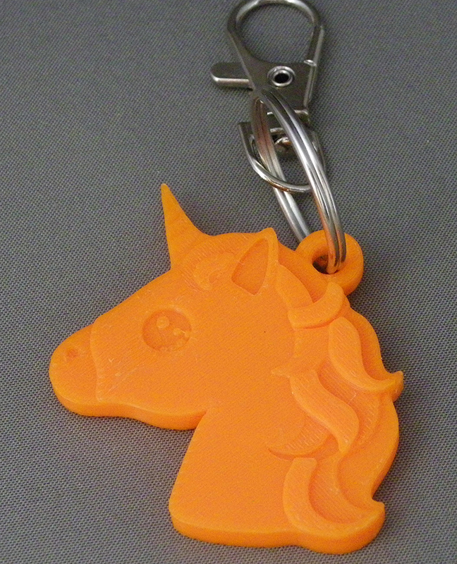 (image for) 3D Prints - Unicorn Sleutelhanger 1 - Zonnig Oranje (Sunny Orange)