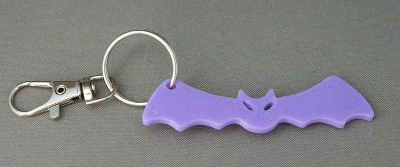 (image for) 3D Prints - Vleermuis Sleutelhanger 2 - Paars (Purple)