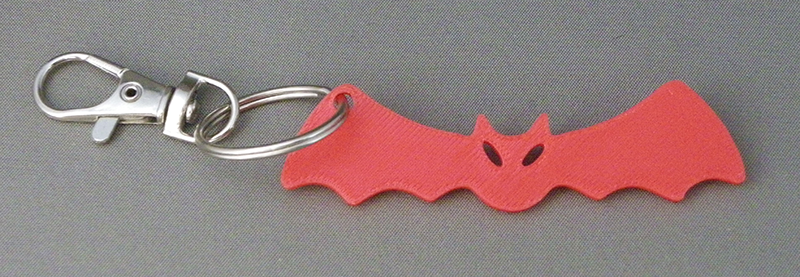 (image for) 3D Prints - Vleermuis Sleutelhanger 2 - Rood (Red)