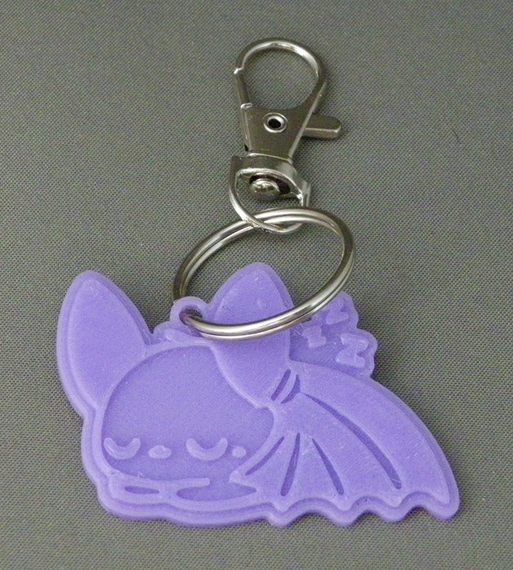 (image for) 3D Prints - Vleermuis Sleutelhanger 3 - Paars (Purple)
