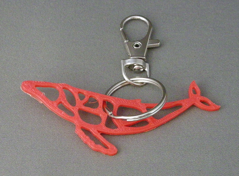 (image for) 3D Prints - Walvis Sleutelhanger 1 - Rood (Red)