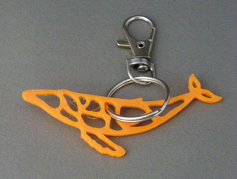 (image for) 3D Prints - Walvis Sleutelhanger 1 - Zonnig Oranje (Sunny Orange)