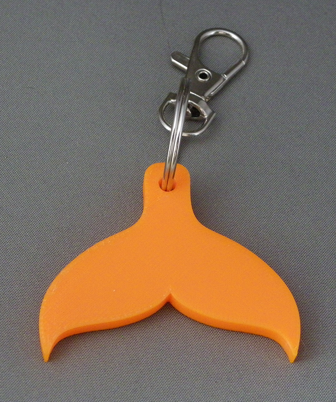 (image for) 3D Prints - Walvis Sleutelhanger 2 - Zonnig Oranje (Sunny Orange)