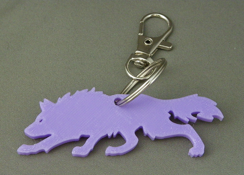 (image for) 3D Prints - Wolf Sleutelhanger 1 - Paars (Purple)
