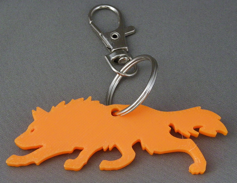 (image for) 3D Prints - Wolf Sleutelhanger 1 - Zonnig Oranje (Sunny Orange)