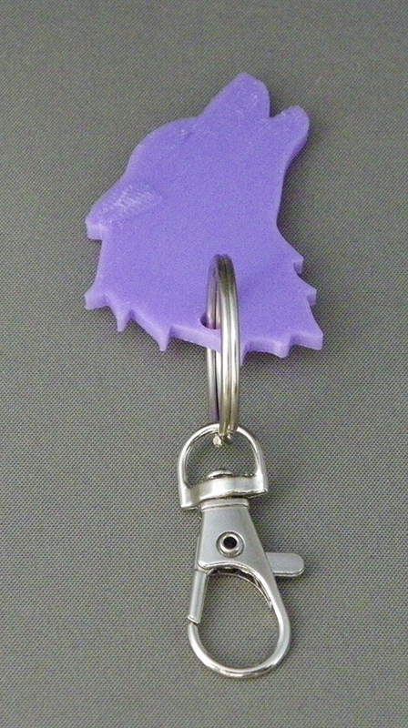 (image for) 3D Prints - Wolf Sleutelhanger 2 - Paars (Purple)