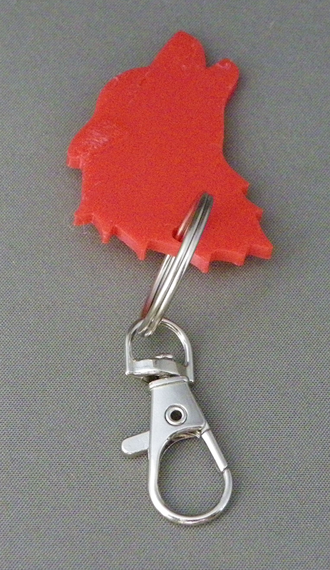 (image for) 3D Prints - Wolf Sleutelhanger 2 - Rood (Red)