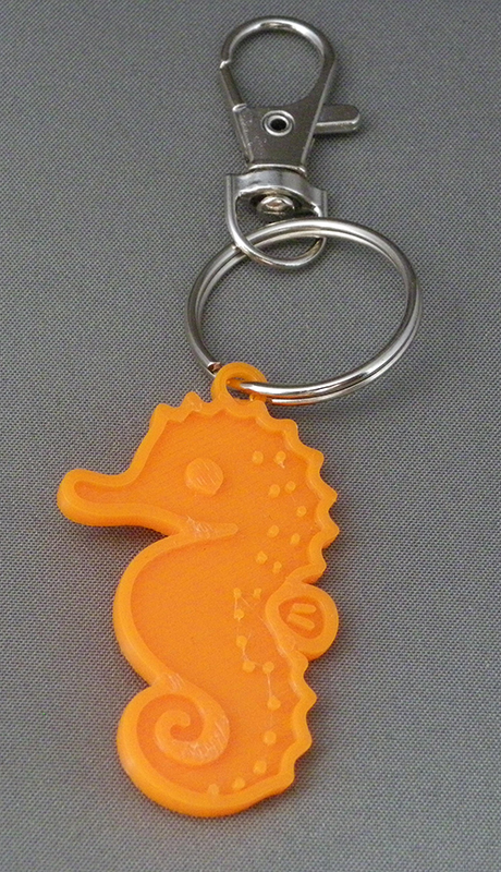 (image for) 3D Prints - Zeepaard Sleutelhanger 1 - Zonnig Oranje (Sunny Orange)