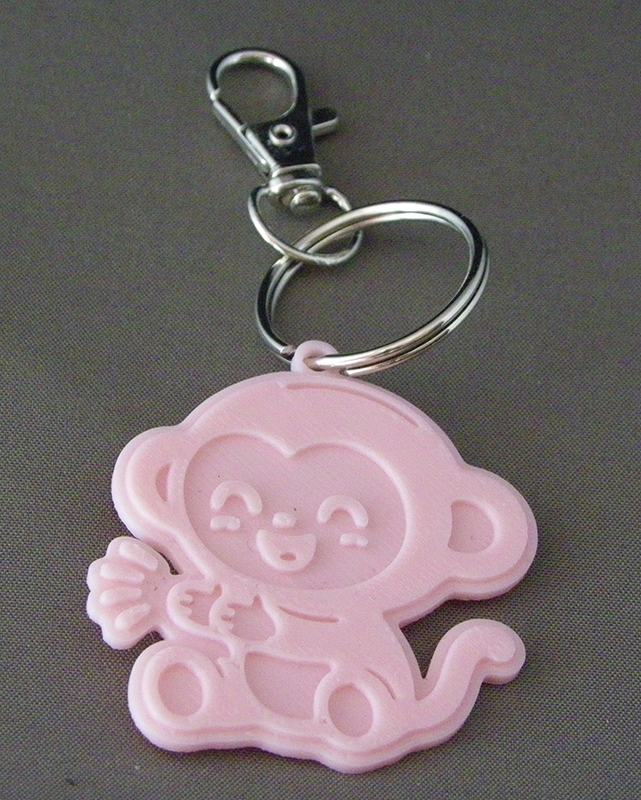 (image for) 3D Prints - Aap Sleutelhanger 1 - Kersenroze (Sakura Pink)