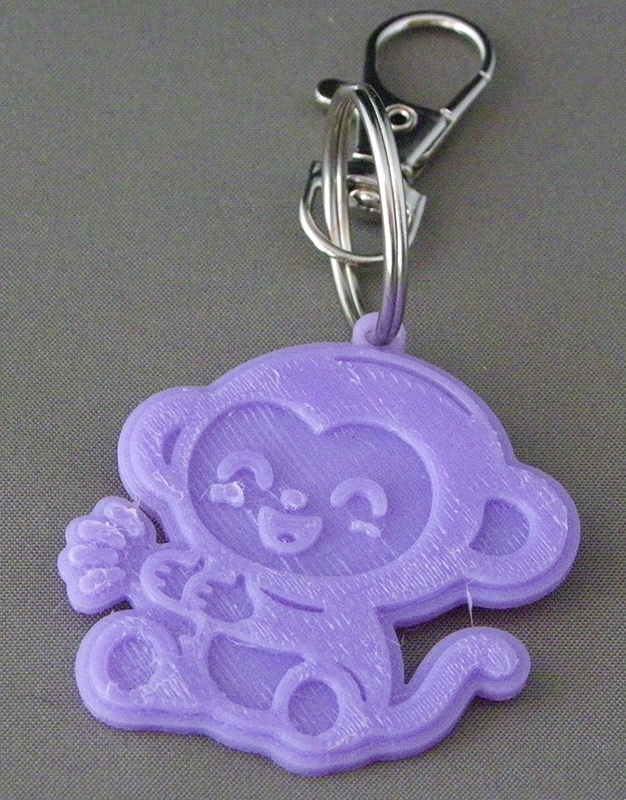 (image for) 3D Prints - Aap Sleutelhanger 1 - Paars (Purple)