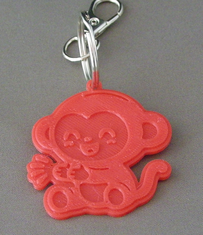 (image for) 3D Prints - Aap Sleutelhanger 1 - Rood (Red)