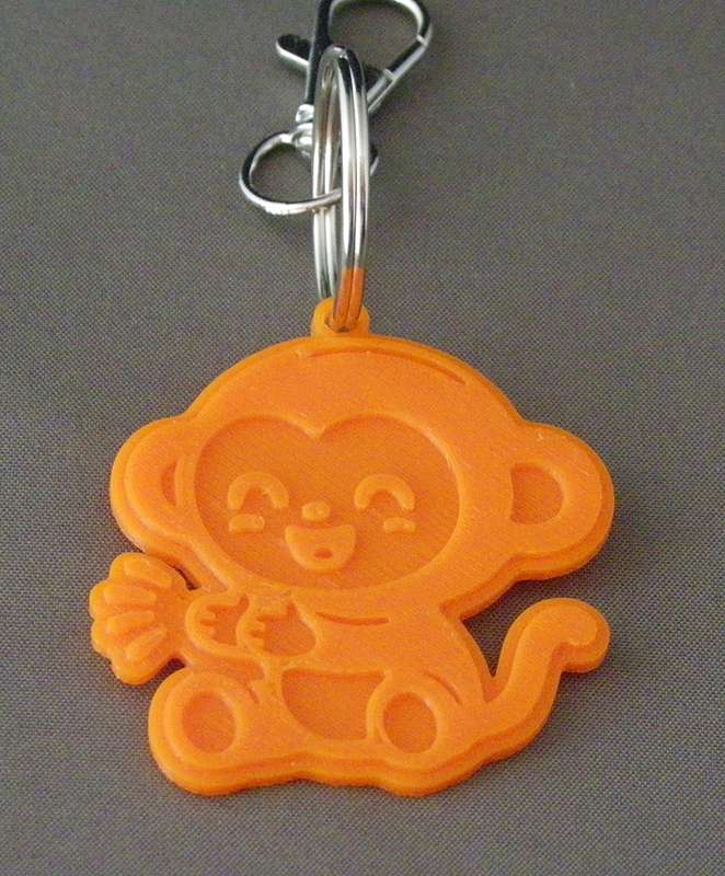 (image for) 3D Prints - Aap Sleutelhanger 1 - Zonnig Oranje (Sunny Orange)