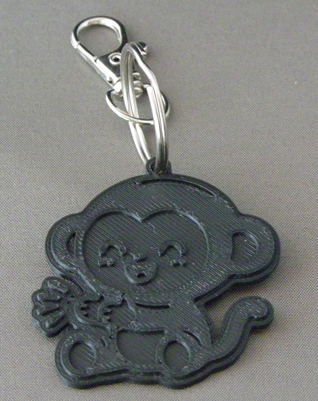 (image for) 3D Prints - Aap Sleutelhanger 1 - Zwart (Black)