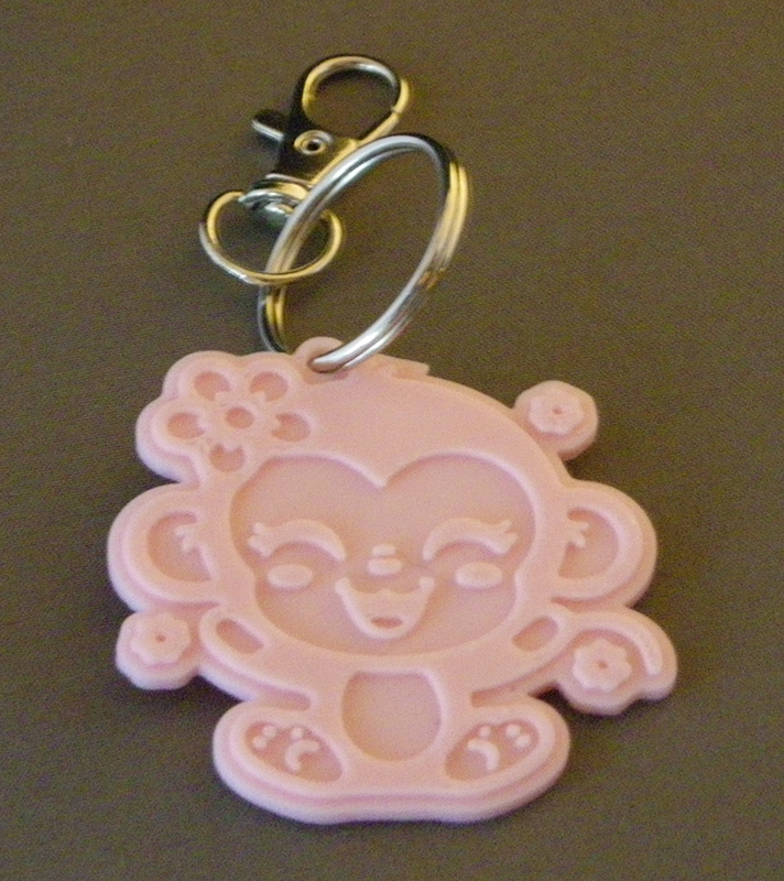 (image for) 3D Prints - Aap Sleutelhanger 2 - Kersenroze (Sakura Pink)