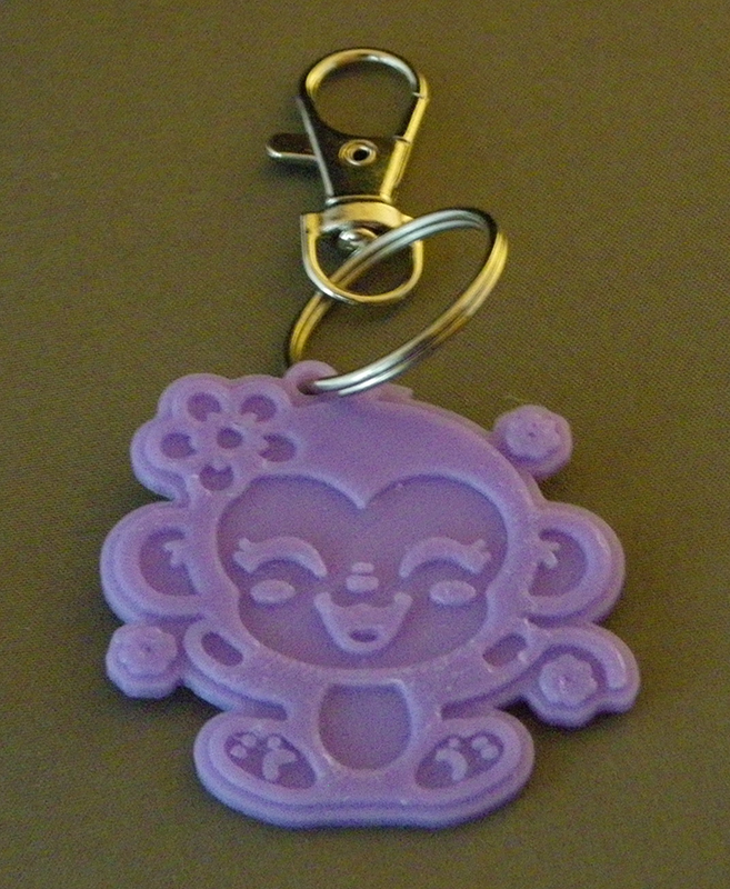 (image for) 3D Prints - Aap Sleutelhanger 2 - Paars (Purple)