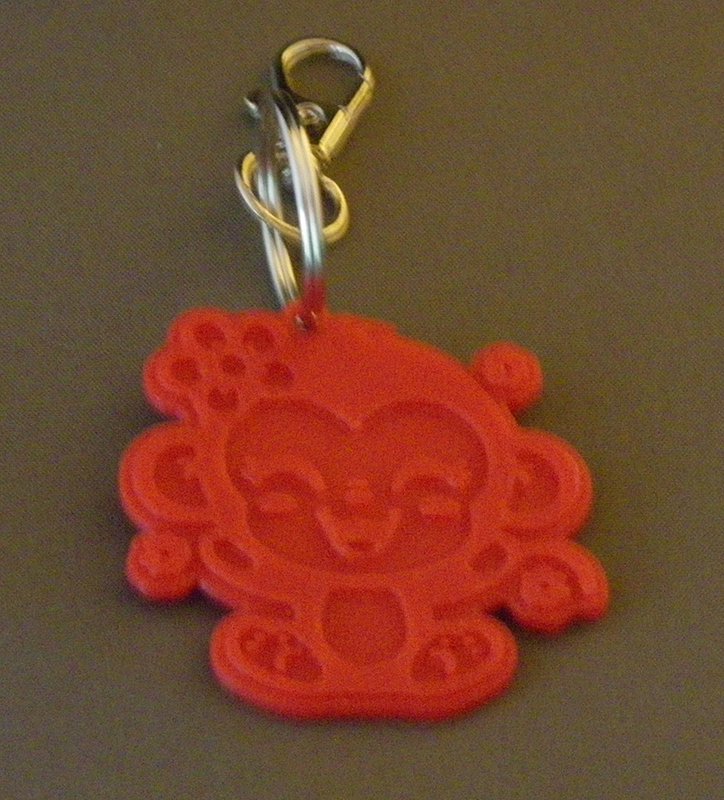 (image for) 3D Prints - Aap Sleutelhanger 2 - Rood (Red)
