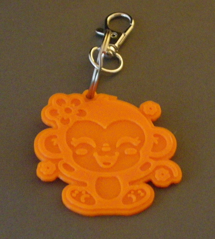 (image for) 3D Prints - Aap Sleutelhanger 2 - Zonnig Oranje (Sunny Orange)
