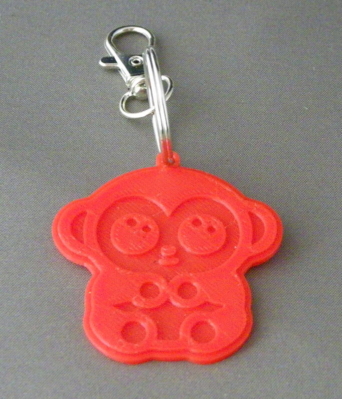 (image for) 3D Prints - Aap Sleutelhanger 3 - Rood (Red)