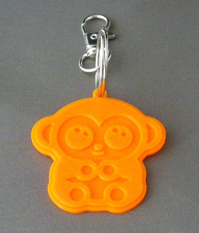 (image for) 3D Prints - Aap Sleutelhanger 3 - Zonnig Oranje (Sunny Orange)