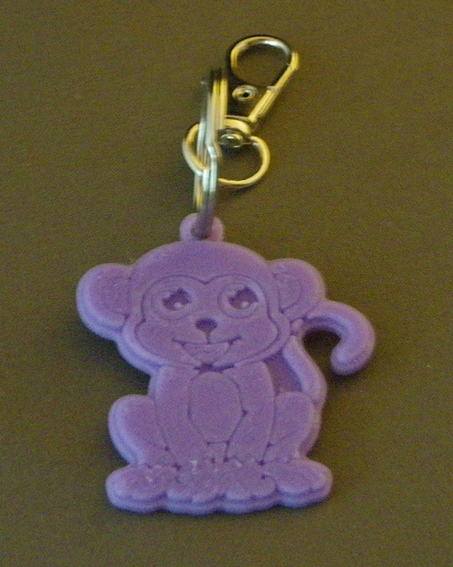 (image for) 3D Prints - Aap Sleutelhanger 4 - Paars (Purple)