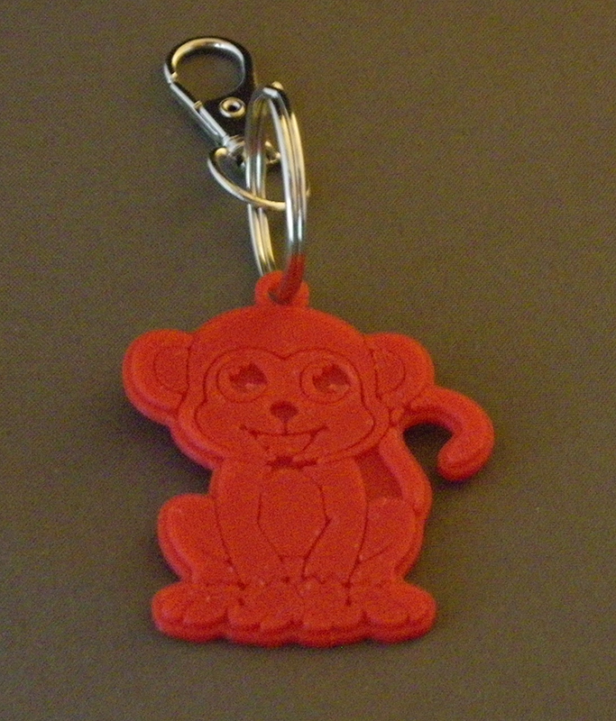 (image for) 3D Prints - Aap Sleutelhanger 4 - Rood (Red)